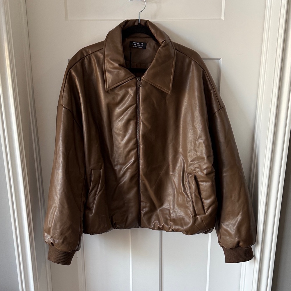Brunette The Label Brown Bomber Jacket